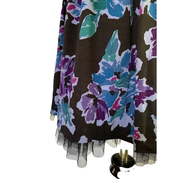 Free People Blue Floral Sleeveless Summer Dress with Petticoat Size 10 - Picture 5 of 7